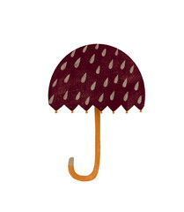 Cute red umbrella. Illustration on white isolated background 