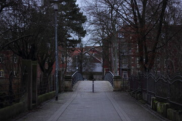 冬のドイツの田舎街歩き。町の入り口