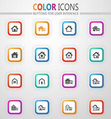house type icons set