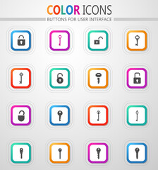 Lock and Key icons set