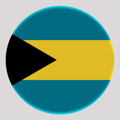 3D Flag of Bahamas on circle