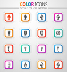 Microphone icons set