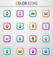 Public transport icons set