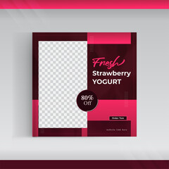 Naklejka premium Sweet food social media post template design