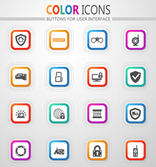 Security and protection icons set