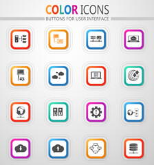 Internet, server, network icons set