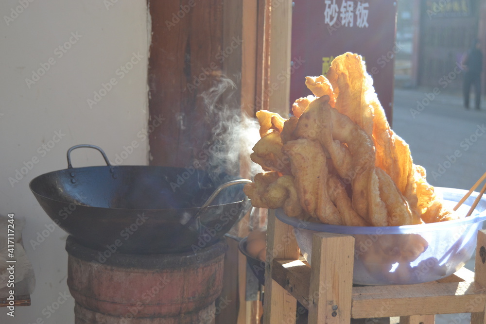 Wall mural fried dough stick, chinese traditional breakfast