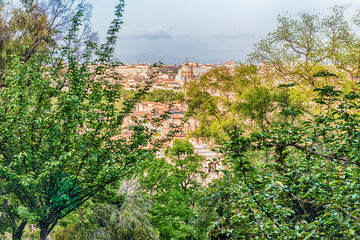 Fototapeta na wymiar Aerial view of Rome from Janiculum Hill, Italy