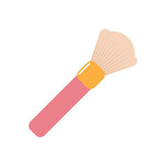 Vector illustration of a pink makeup brush on a white background
