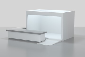 3D rendering white display stand