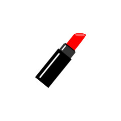 Vector red lipstick icon isolated on white background