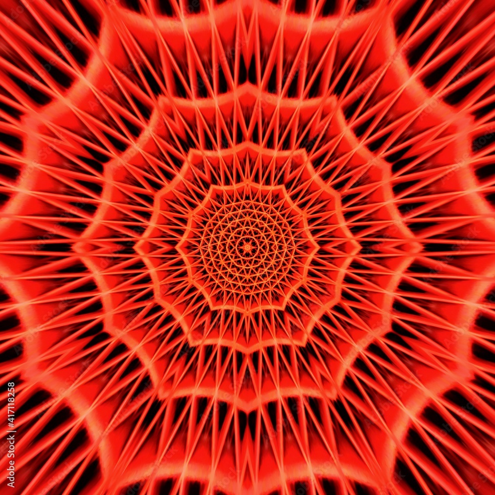Poster delicate 3d hexagonal repeating pattern and design in orange colours