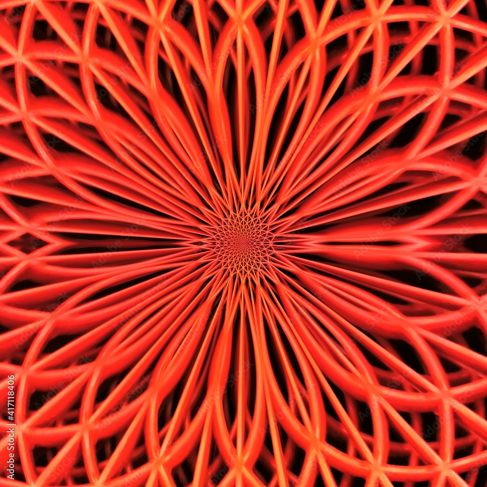 Poster delicate 3d hexagonal repeating pattern and design in orange colours