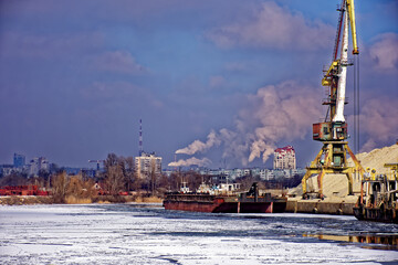 Naklejka premium Environmental pollution by people Emissions of toxic substances air
