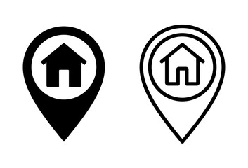 Address icon set. home location icon vector
