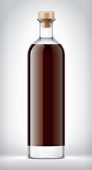 Glass Bottle on background. 