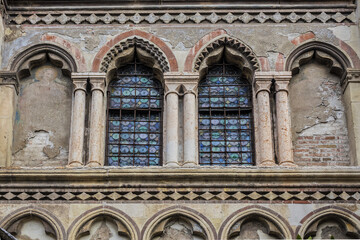 Fototapeta premium Built in the Romanesque and gothic style Church of the San Fermo Maggiore (Saints Fermo and Rustico, XV century). Verona, Veneto region, Italy.
