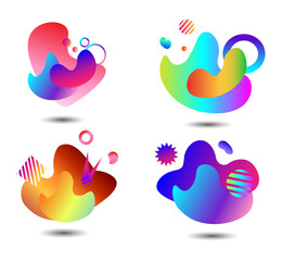 Infographic badges collection colorful isolated gradient web icons