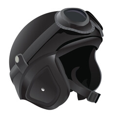 Realistic black helmet, on a white background. Vector illustration
