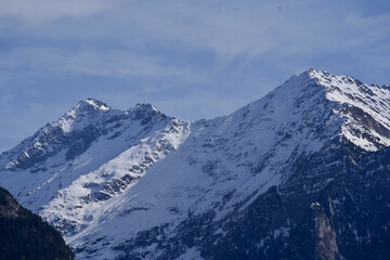 Fototapeta na wymiar Beautiful snow mountain panorama seen from Meiringen, Switzerland.