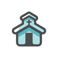 Church catholic House of Prayer Vector icon Cartoon illustration