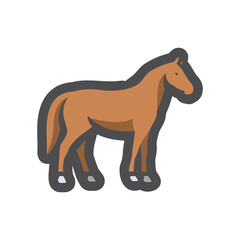 Horse Farm animal silhouette Vector icon Cartoon illustration.