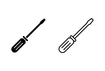 Screwdriver icon set.tools icon vector