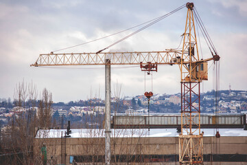 typical crane for building a house during the USSR