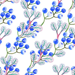 Spring pattern with blue leaves