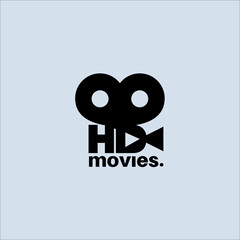 HD Movies logo vector illustration