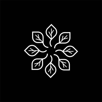 Leaf mandala logo designs  Vector Image