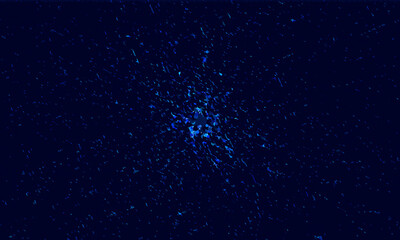 Obraz na płótnie Canvas Blue explosion on black background. Vector Bright Particles