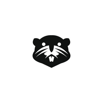 beaver siluet logo vector icon