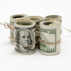 Banknotes of one hundred American dollars