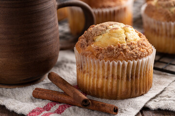 Closeup of a Delicious Cinnamon Muffin