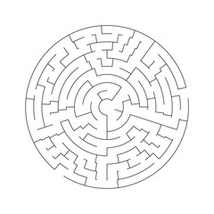 Maze or Labyrinth Geometric Vector Design. Idea or Making Decision Concept