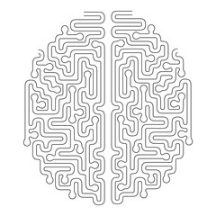 Brain Shape Maze Vector Design. Idea or Making Decision Concept