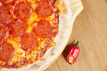 pizza with salami