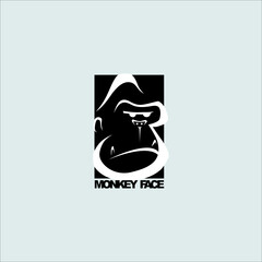 Obraz premium Monkey Face Logo Simple