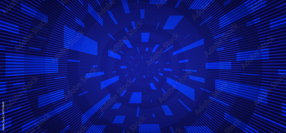 Poster abstract blue power of tech design perspective artwork template. overlappin gith rectangle style foc