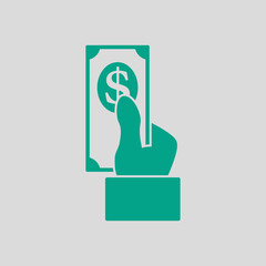 Hand Hold Dollar Banknote Icon