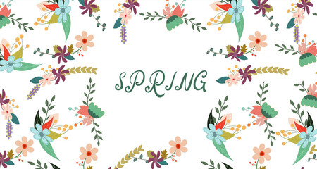 spring flowers background texture illustration