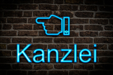 Fototapeta premium Leuchtreklame Kanzlei