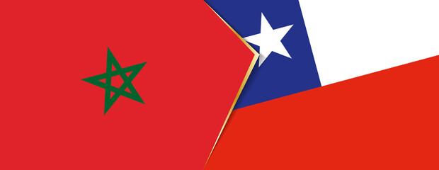 Morocco and Chile flags, two vector flags.