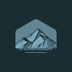 Mountain logo design template premium