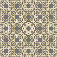 Seamless background for your designs. Modern ornament. Geometric abstract golden pattern