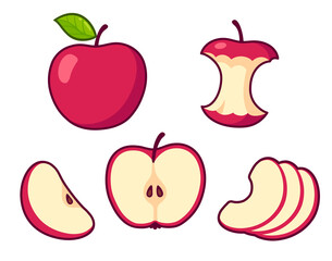 Cartoon apple set