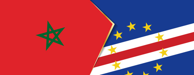 Morocco and Cape Verde flags, two vector flags.