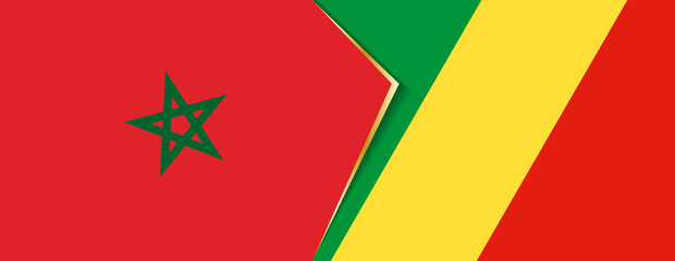 Morocco and Congo flags, two vector flags.