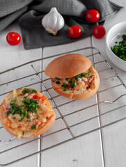 Small stuffed breakfast rolls